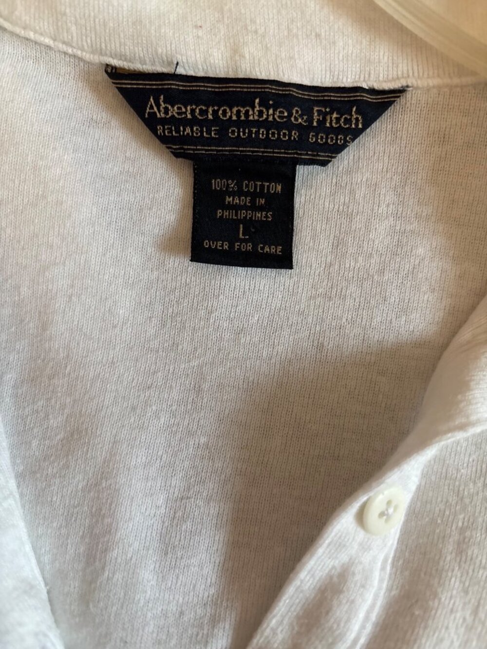 Abercrombie & Fitch White Preppy Women's  Polo Shirt Size Large - Picture 5 of 5